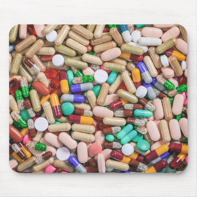 Colourful capsules, pills mouse mat (Front)