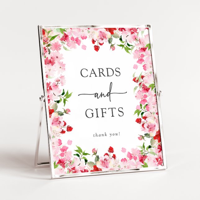 Colourful Cards and Gifts Poster (Red and Pink Roses Poster - Cards and Gifts Poster by Painted Paperie
)