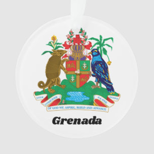Colourful Caribbean Coat of Arms Island of Grenada Ornament