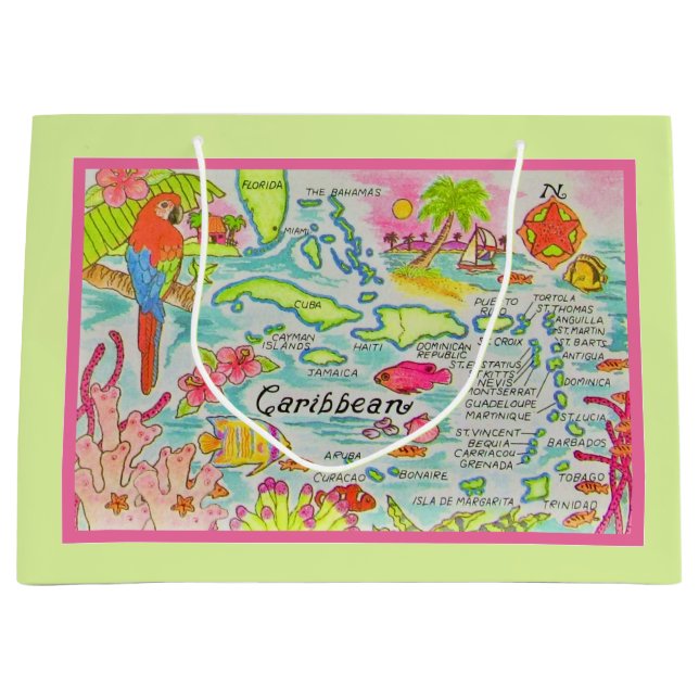 Colourful Caribbean Islands Gift Bag (Front)