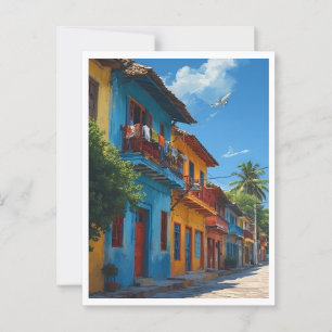 Colourful Caribbean Neighbourhood Postcard