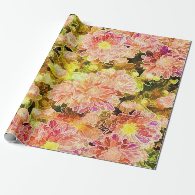 Colourful Carnation gift paper (Unrolled)