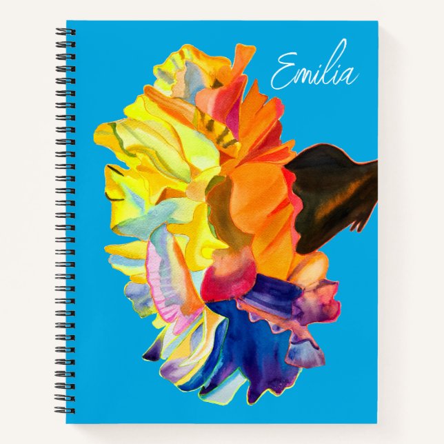 Colourful carnation pop art flower notebook (Front)