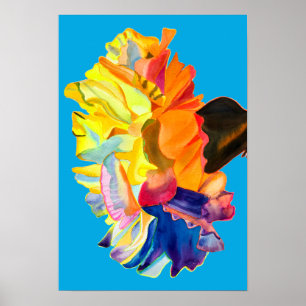 Colourful carnation pop art flower poster