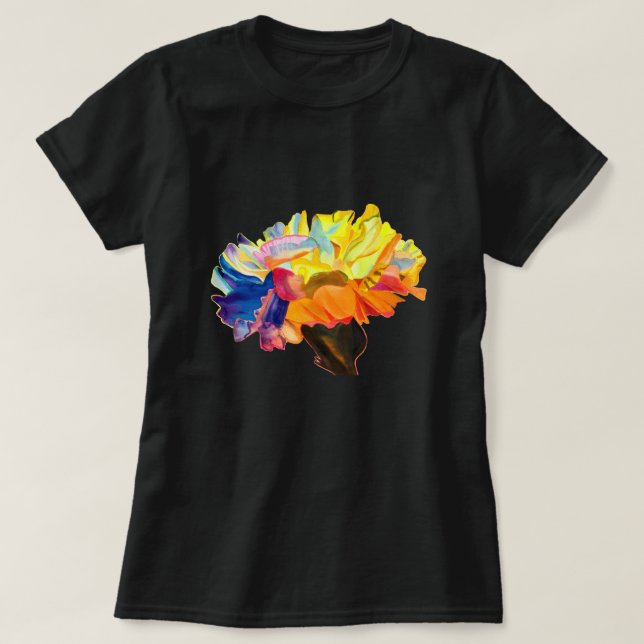 Colourful carnation watercolor flower T-Shirt (Design Front)