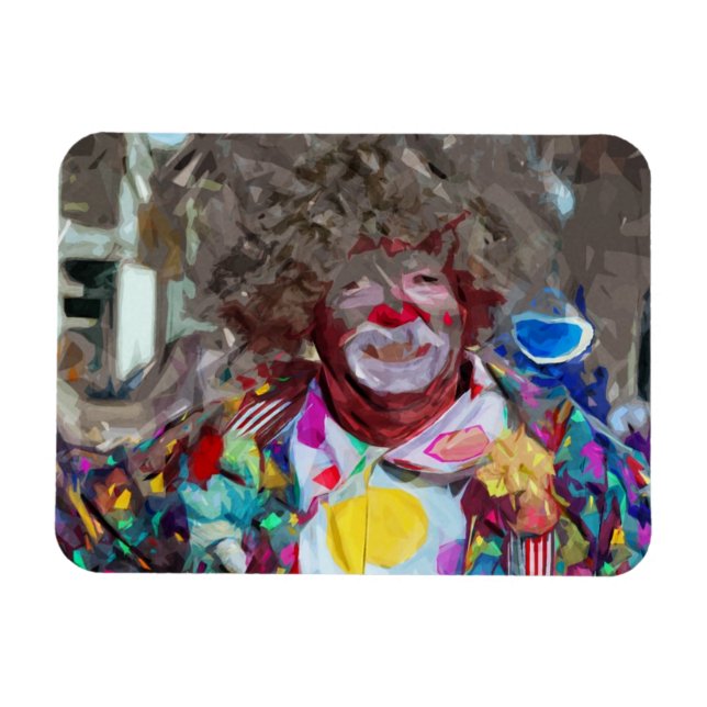 Colourful Carnival Clown Abstract Impressionism Magnet (Horizontal)