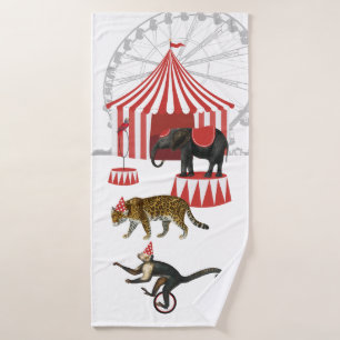 Colourful Carnival Festival Theme Animals Big Top Bath Towel Set