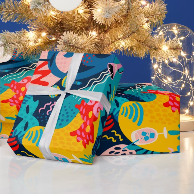 Colourful carnival pattern wrapping paper (Holidays)