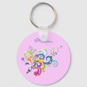 Colourful Carnival Streamers Design Key Ring