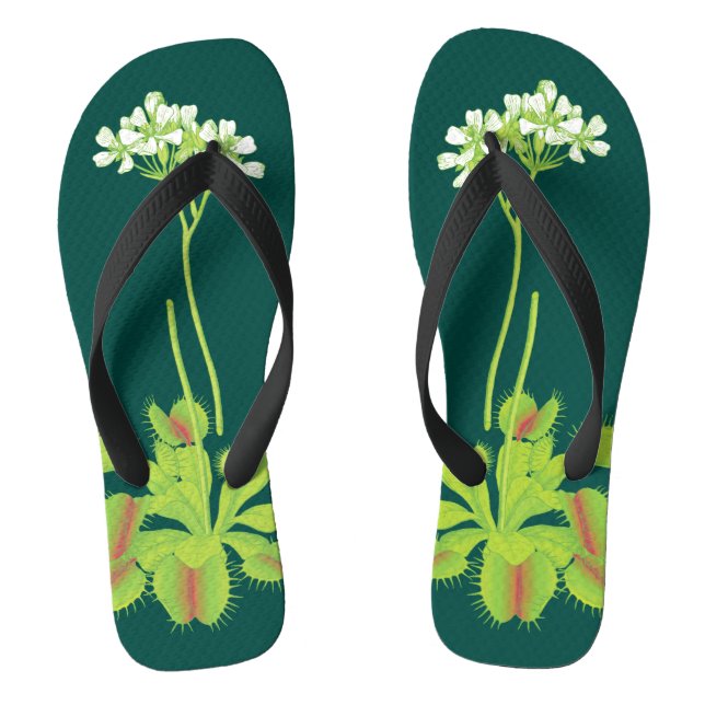 Colourful Carnivorous Venus Flytraps Flip Flops (Footbed)