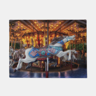 Colourful Carousel Horse and Merry Go Round Doormat