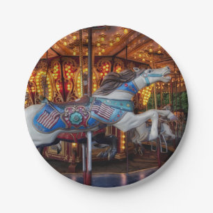 Colourful Carousel Horse and Merry Go Round Paper Plate
