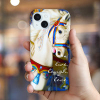 Colourful Carousel Horse Photo Live Laugh Love Bol