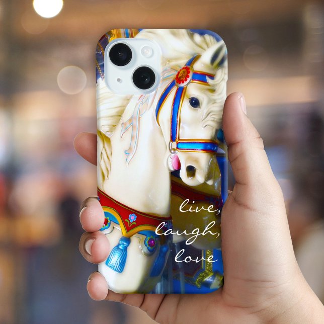 Colourful Carousel Horse Photo Live Laugh Love Bol Case-Mate iPhone Case (Creator Uploaded)