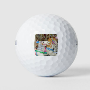 Colourful carousel horses golf balls