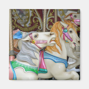 Colourful carousel horses magnet