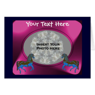 Colourful Carousel Horses Photo Card