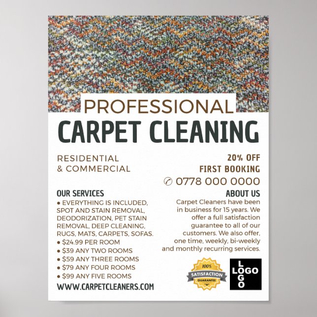 Colourful Carpet, Carpet Cleaner, Cleaning Service Poster (Front)