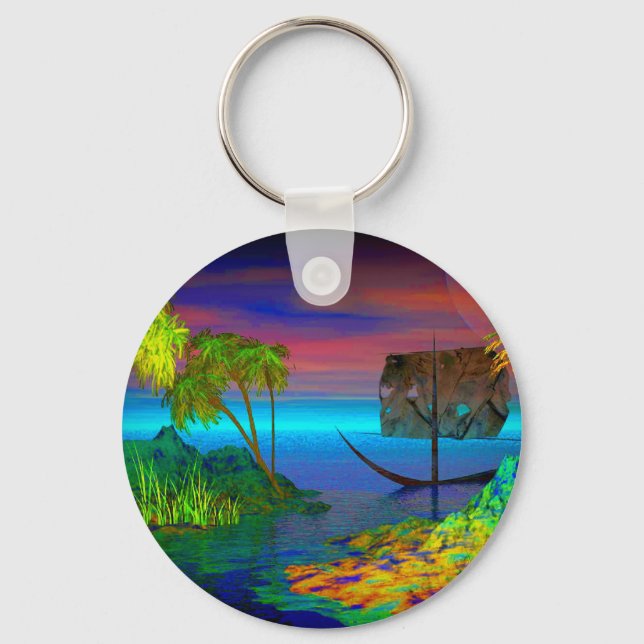 Colourful Carribean By David Wilder keychain (Front)