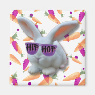 Colourful Carrots and Whimsical Bunny Magnet