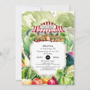 Colourful Carrots Farmers Market Birthday Invitation
