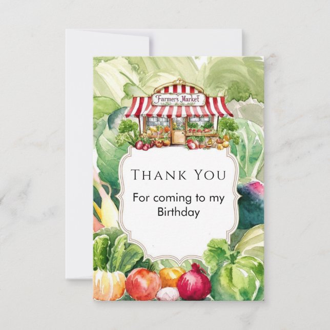 Colourful Carrots Farmers Market Birthday Thank You Card (Front)