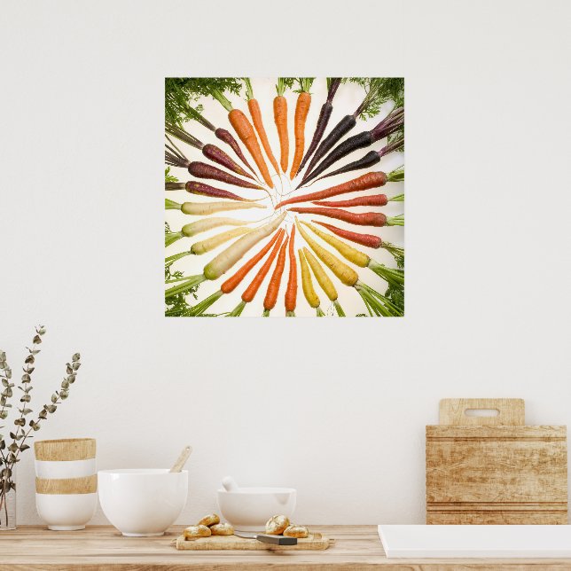 Colourful Carrots Poster (Kitchen)