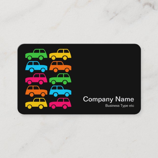 Colourful Cars (alternating sides) Business Card (Front)