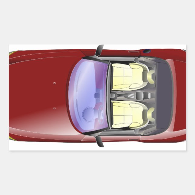 Colourful cars rectangular sticker (Front)