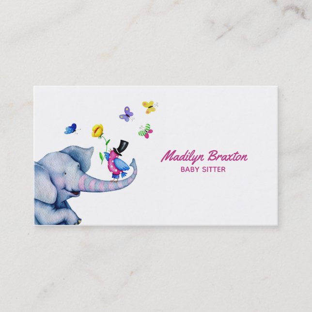 Colourful Cartoon Animals Business Card (Front)