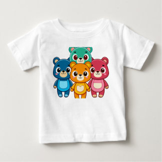Colourful Cartoon Bears - Cute Kids’ T-Shirt Desig