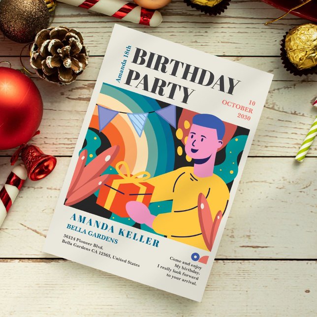 Colourful Cartoon Birthday Invitation (Creator Uploaded)