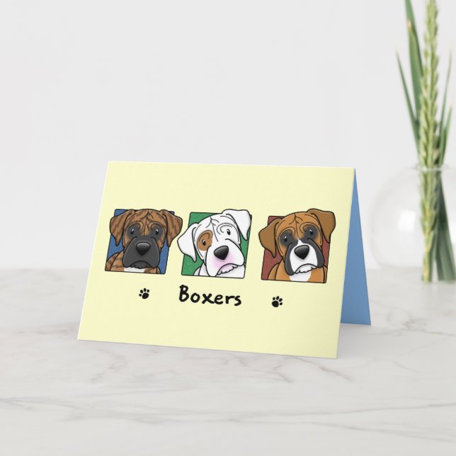 Colourful Cartoon Boxers Card (Front)