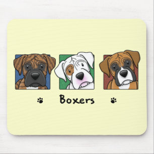 Colourful Cartoon Boxers Mouse Mat