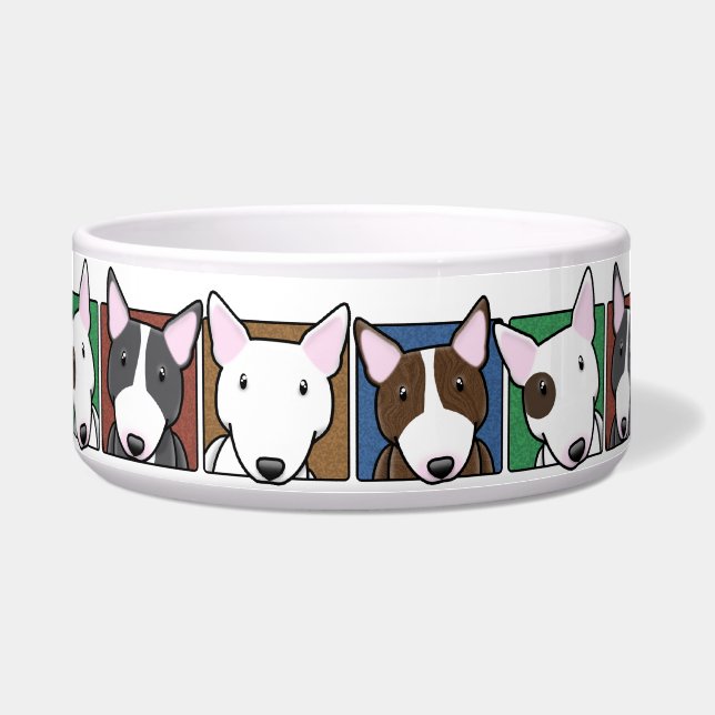 Colourful Cartoon Bull Terriers (Front)