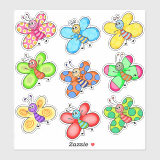 Colourful Cartoon Butterflies