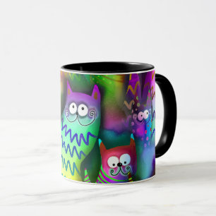 Colourful Cartoon Cats Mug