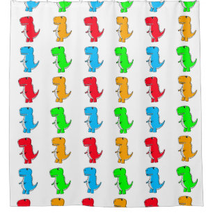 Colourful Cartoon Dinosaur Pattern Shower Curtain