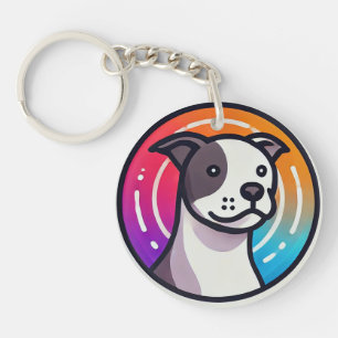 Colourful Cartoon Dog Key Ring