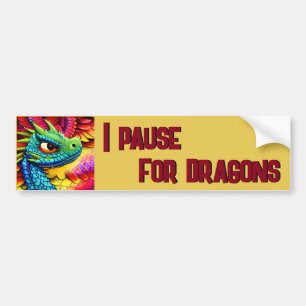 Colourful Cartoon Dragon  Bumper Sticker