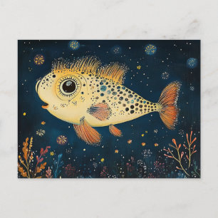 Colourful Cartoon Fish Postcard