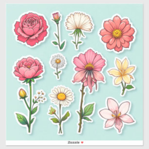 Colourful Cartoon Flower Stickers