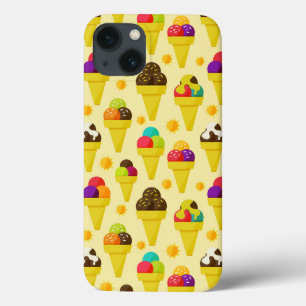 Colourful Cartoon Ice Cream Cones iPhone 13 Case