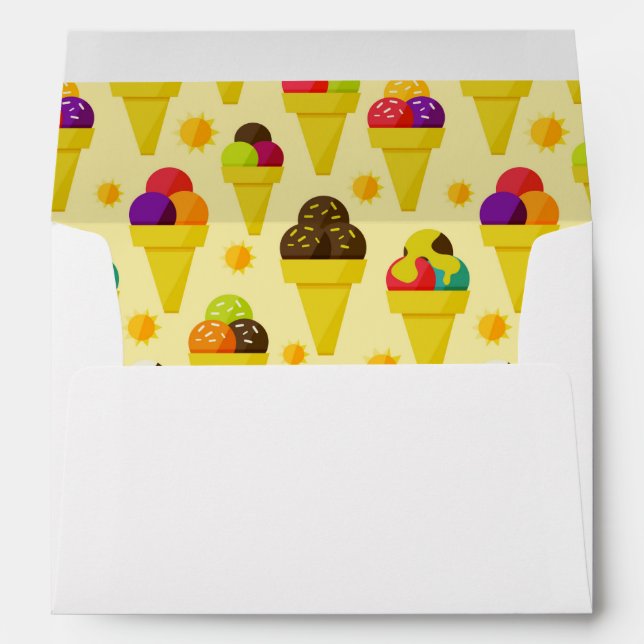 Colourful Cartoon Ice Cream Cones Envelope (Back (Bottom))