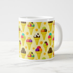 Colourful Cartoon Ice Cream Cones Large Coffee Mug
