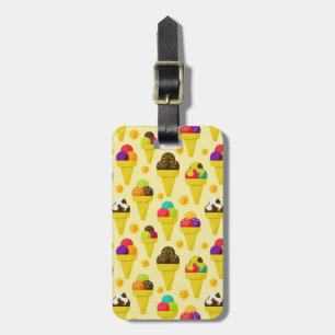Colourful Cartoon Ice Cream Cones Luggage Tag
