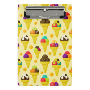 Colourful Cartoon Ice Cream Cones Mini Clipboard