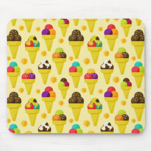 Colourful Cartoon Ice Cream Cones Mouse Mat