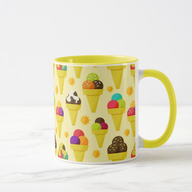 Colourful Cartoon Ice Cream Cones Mug (Right)
