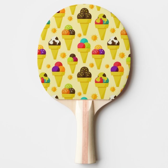 Colourful Cartoon Ice Cream Cones Ping Pong Paddle (Front)